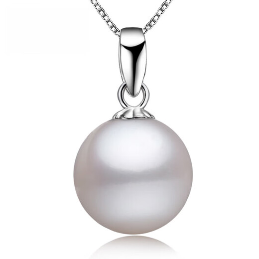 Mengdong quality pearl pendant freshwater mother-of-pearl single clavicle chain classic simple 925 silver necklace pendant 14mm15mm