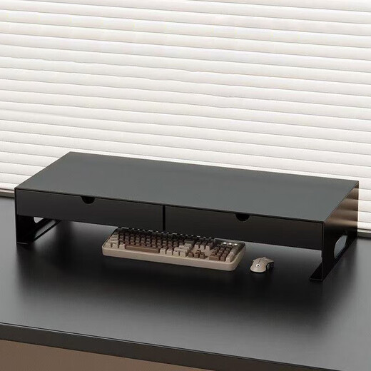 Zhuobo monitor elevated computer stand computer desktop storage rack with drawer storage rack CJ08 black metal 60cm