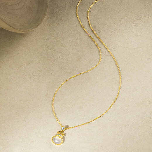 Saturday Fortune S925 Chalcedony Necklace Women's Lucky Bag Pendant Birthday Gift J0614164 40+5cm