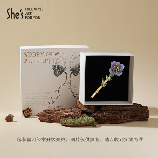 She s Forget-me-not embroidered flower hairpin light luxury oil drop leaf hairpin hair accessories birthday gift for girlfriend