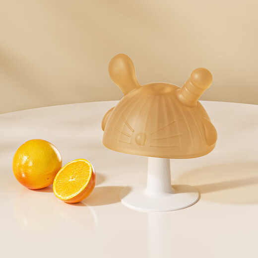 Mushroom teether, infant teething stick, silicone boilable bite gum, anti-eating hand artifact, pacifier, baby teether, green, 2 pack