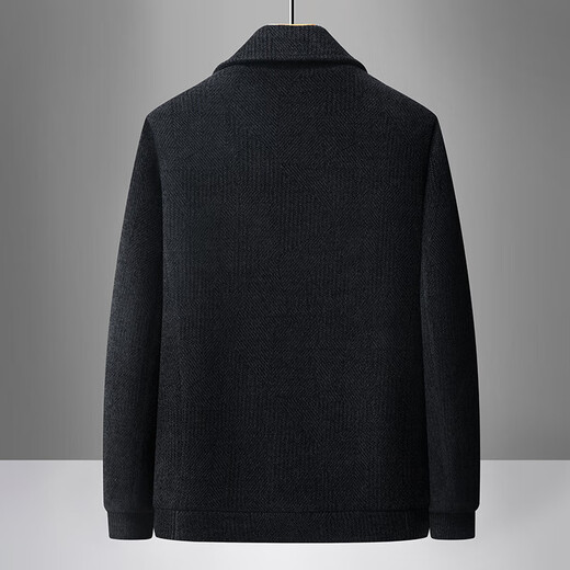 Dad's autumn jacket, middle-aged and elderly casual jacket, elderly loose chenille grandpa top, spring, autumn and winter men's clothing, brown 2XL 180 yards 120-140Jin Jin is equal to 0.5 kg