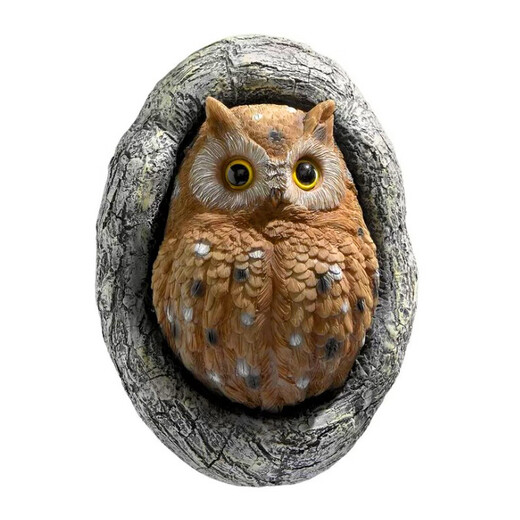 Ling Yuxun's new owl hanging board tree decorations outdoor pastoral pendant resin sculpture garden ornaments crafts large size