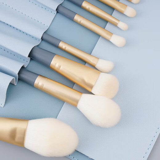Blue Bridge 10 Makeup Brush Set Beginner Loose Powder Blush Concealer Foundation Eyeshadow Brush Full Set Super Soft Hair 10 Blue Bridge Brush Set + Blue Bridge Bag 1 Piece