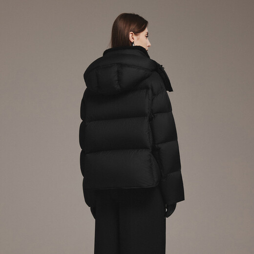 Tambor down jacket women's short removable hood autumn and winter silhouette warm thick coat 5520350Z black 165