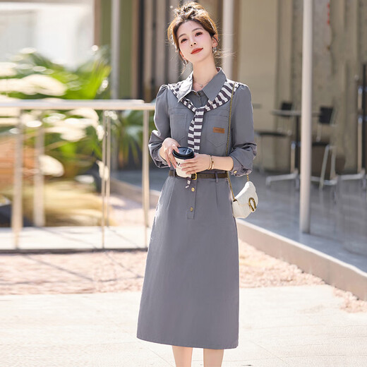 Ehangy Luxury High-End Brand Dress для женщин 2025 Осень Осень Новый Стиль Стиль стиль модная повседневная и красивая юбка темперамента Khaki XL