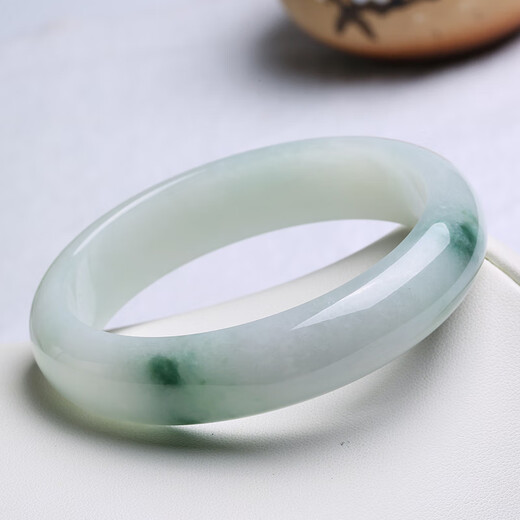 Yixin Jade Returns on 11.11 Grade A Jadeite Bracelet Ice-waxy Jadeite Floating Flower Jadeite Bracelet Inner Diameter Approximately 59-60mm