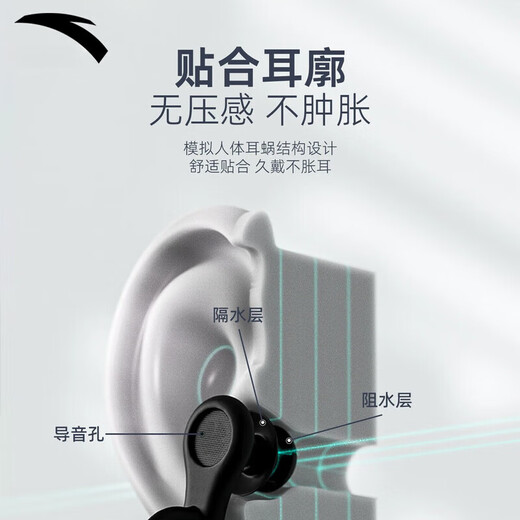 ANTA Swimming Earplugs Nose Clip Silicone Waterproof No Soundproof Bath Ear Blocking Diving Anti-Water Ingress Set Ice White-Nose Clip