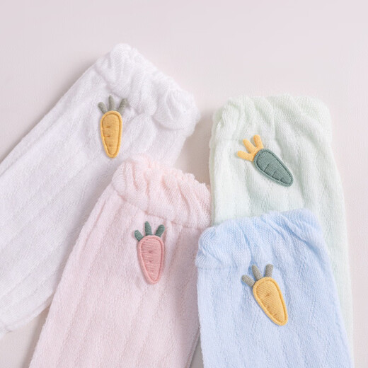 LZJV children's sleeves summer thin anti-mosquito and sunscreen cotton air-conditioned room sleeping warm sleeves baby arm arm sleeves white radish 0-12 months 20 cm
