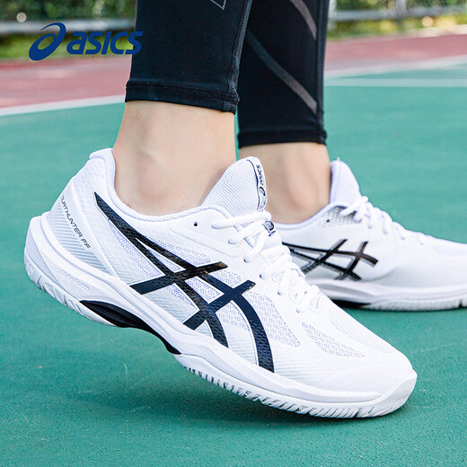 Asics badminton shoes men's shoes autumn and winter new breathable mesh sports shoes wear-resistant non-slip training shoes white/black 42.5