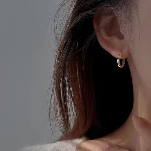 KZD Old Phoenix 999 sterling silver Möbius ring earrings silver earrings sterling silver ring pure silver simple and versatile temperament sterling silver pair of earrings