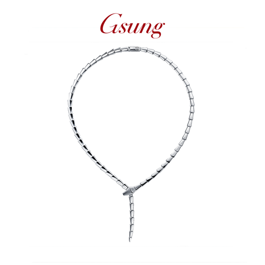 GsunG Platinum Snake Necklace for Women PT950 Pure Platinum Zodiac Year of the Snake Chain Snake Necklace Fashion Niche Priced by Grams Contact Before Buying