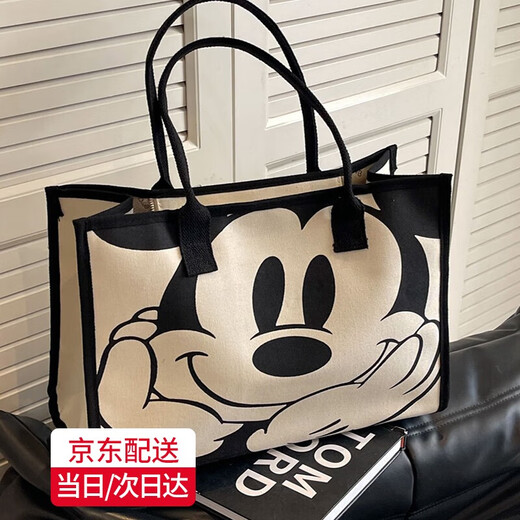 Qiangba Large Capacity Canvas Bag for Women 2025 New Cute Cartoon Shoulder Tote Bag Mummy Bag Outing Travel Tote Bag