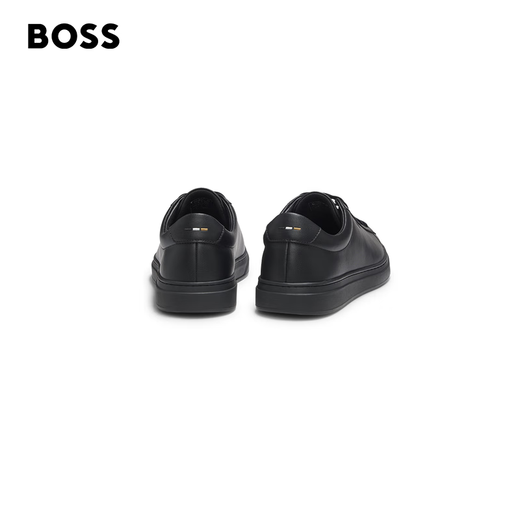 Hugo Boss BOSS New Year's Gift Men's 25th Winter New Embossed Logo Leather Sneakers 005-Black 42
