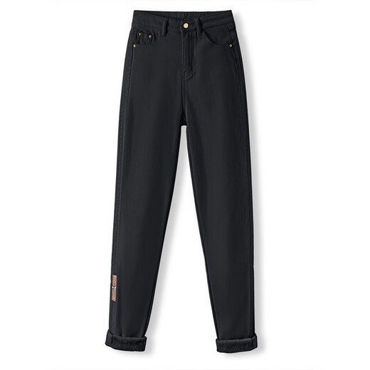 Cypress plus velvet washed jeans for women 2025 winter new style commuting high waist slim tapered harem pants