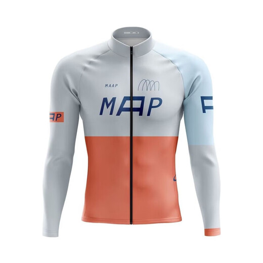 MAAP autumn cycling clothing men's long-sleeved tops cycling sportswear road bike outdoor breathable quick-drying shirt MAAP orange gray S