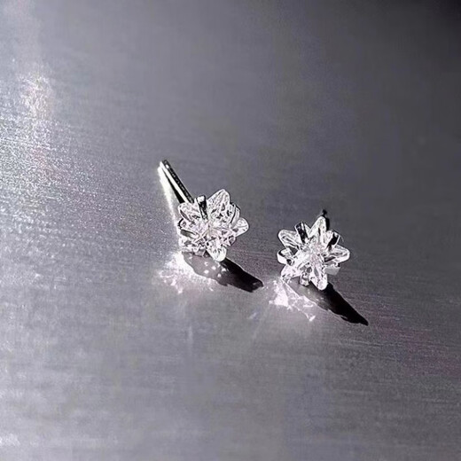 NSYCA Old Phoenix 9999 sterling silver exquisite diamond earrings five-pointed star light luxury niche ins ear piercing earrings earrings for women light luxury star earrings anti-allergic ear piercing old light luxury star small + medium 2 pairs of Lao Feng Xiangtong