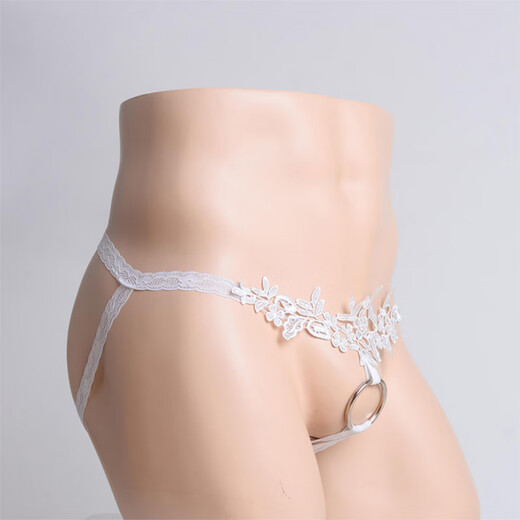 Zi Jiafu men's sexy underwear ring lace temptation sexy thong sexy elastic white model one size