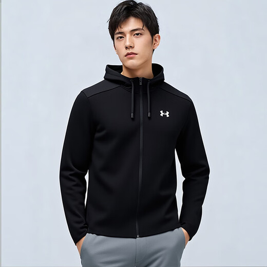 Under Armor knitted jacket for men, fashionable, simple, loose and comfortable, velvet warm hooded sports casual jacket top XL