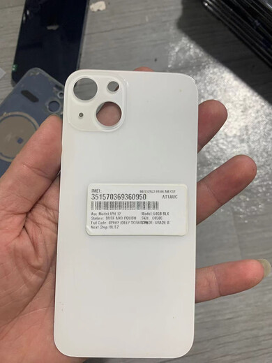 MI Apple iPhone 13 back cover/12 original disassembled back cover glass comes with photo ring. Second-hand disassembled 13 original disassembled glass 95 new white