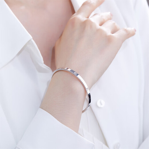 Meluxe PT950 platinum bracelet jewelry platinum bracelet birthday gift for girlfriend and wife, about 13.05g-54mm