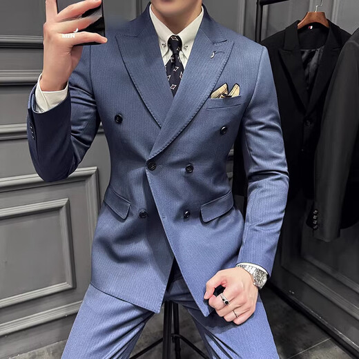 CEO Yageor 2024 Traje de rayas de otoño e invierno Traje para hombres Vestido de boda del novio del novio de doble pecho
