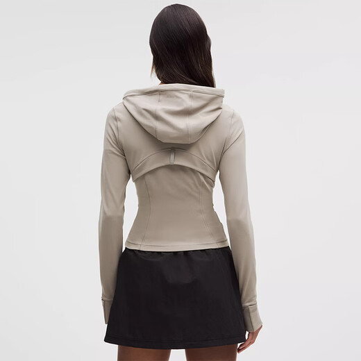 Lululemon 丨 Определите женскую куртку с коротким капюшоном *nulu Wicking lw3ivys теплый коричневый серый S /6