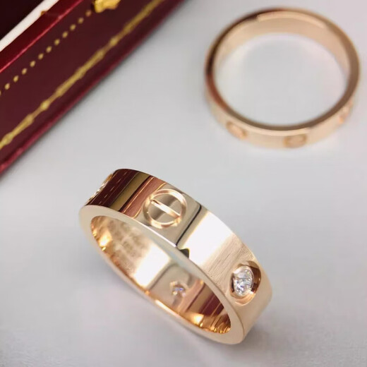Maiyong's fashionable men's and women's 18k gold wide and narrow version six-diamond and eight-diamond diamond rings starry sky couple rings light luxury Lao Fengxiang's same narrow version k gold single diamond ring Lao Fengxiang's same style US size 7 and country code 14-15