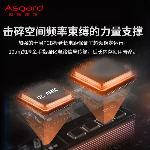 Asgard 64GB (32GBx2) DDR5 6000 desktop memory Heimdall vest strip magnesium particles CL40 black thick armor