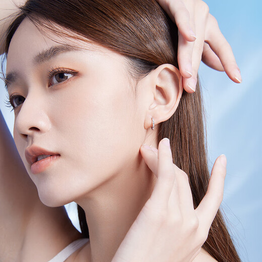 Saturday Fu PT950 platinum simple earrings platinum earrings for women B0911409 about 1.99g one pair