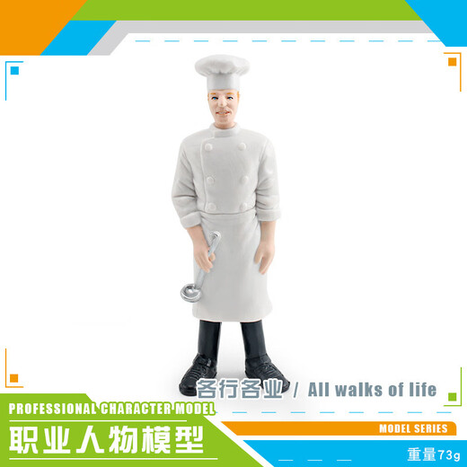 Doll model doctor, nurse teacher, chef security garden fruit farmers electrician ornaments landscaping simulation T15868 58g in all walks of life
