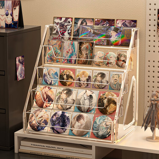 Fanshengyu Barchi desktop storage box acrylic 5-layer millet ladder display stand brand peripheral badge card storage rack Barchi storage box 5-layer