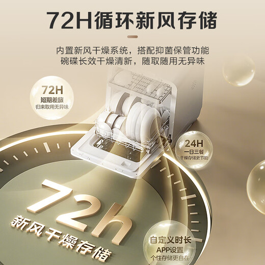 Midea M10 Max 4-set desktop dishwasher newly upgraded 85, hot air drying, first-class water efficiency, high temperature sterilization, double-layer bowl basket, household small size, installation-free, national subsidy 20%