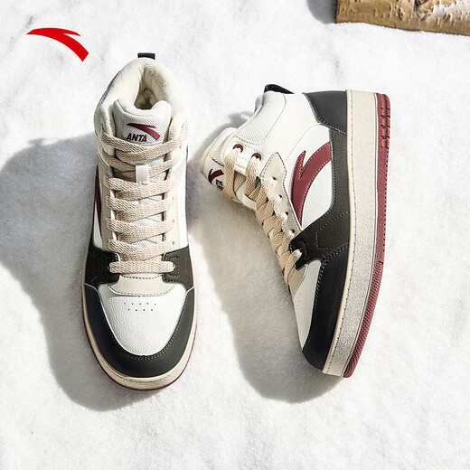 Anta first year 2 high-top sneakers cotton shoes men's winter warm thickened plus suede casual sports shoes for men
