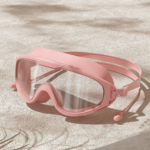You Swimming Goggles Waterproof and Anti-fog Myopia Large Frame One-piece Earplugs Glasses for Men and Women Professional Diving and Swimming Equipment Hot Selling Transparent Pink + One-piece Earplugs Bag Special Offer