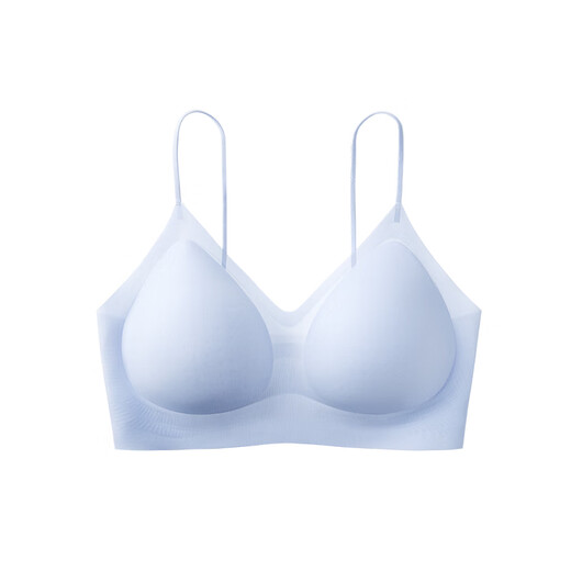 有棵树【2件起购】女士内衣女背心款软支撑薄款无钢圈收副乳透气文胸 浅海蓝 M