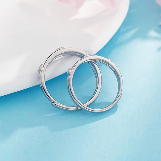 Beijing Gold Trading Center Co., Ltd. platinum ring pt950 platinum twisted imitation diamond couple ring proposal birthday Valentine's Day gift for girlfriend about 8.43g a pair