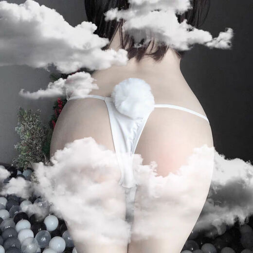 Sexy and cute Japanese cos fox tail sweet fur ball bunny girl panties thong fur ball underwear