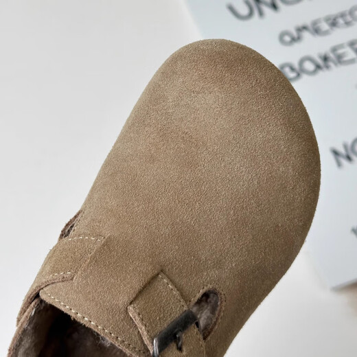 Belle Tread Korean style children's shoes 2026 autumn and winter new style children's velvet Birkenstock shoes nubuck leather second-cotton shoes beanie shoes cotton shoes camel plus velvet 21