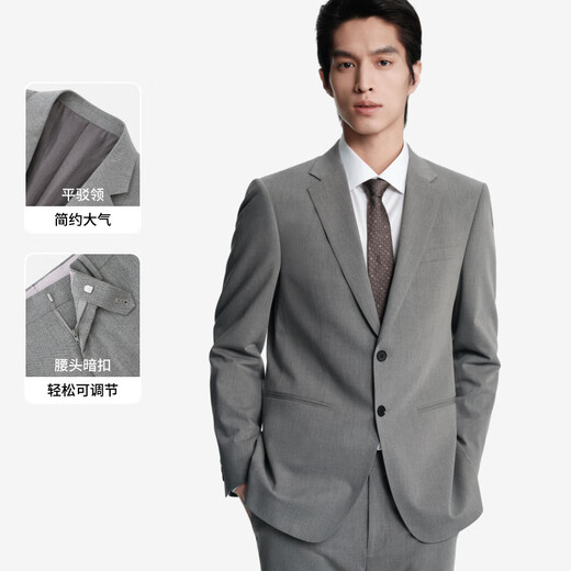K-Boxing Men's Autumn and Winter Business Elegant Wool Blended Suit NSFN3346 Black XL
