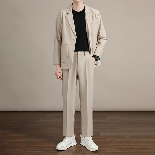Zhenweis Высококачественные брюки для блейзеров. Костюма Blazer Blazer Sust Spring и осенняя свободная драпировка мода Красивая костюм Черный костюм L [Рекомендуется 125-140JIN [Джин равняется 0,5 кг]]]