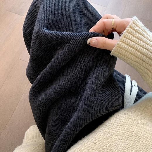 Langsha lambswool wide-leg pants for women winter 2025 new high-waisted straight casual pants loose warm plus velvet thickened pants