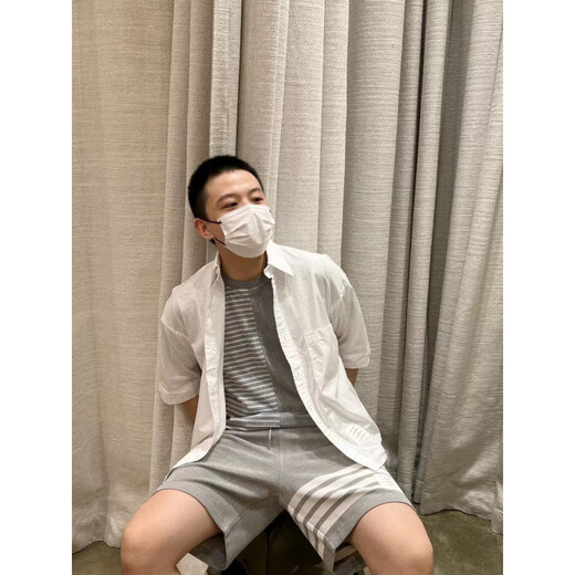 Tom Brown 2025 new summer DUFF four-bar capsule shorts for men and women, loose casual pure cotton striped five-quarter pants, navy blue, one size fits all 1