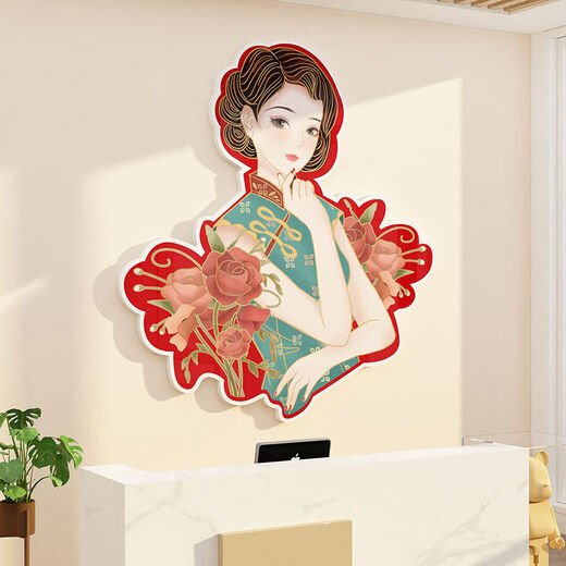 Internet celebrity barber shop wall decoration hanging painting hairdressing atmosphere layout background image poster poster beauty salon 15870 woman cherv board 10mm picture color Medium