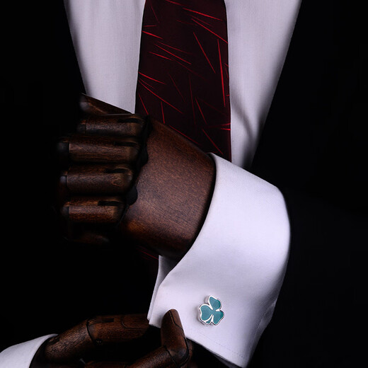 Lieshang cuff French cufflinks, men's cufflinks, shirt buttons, cuff buttons, men's and women's same style green cufflinks, green leaves match beautiful men_cufflinks