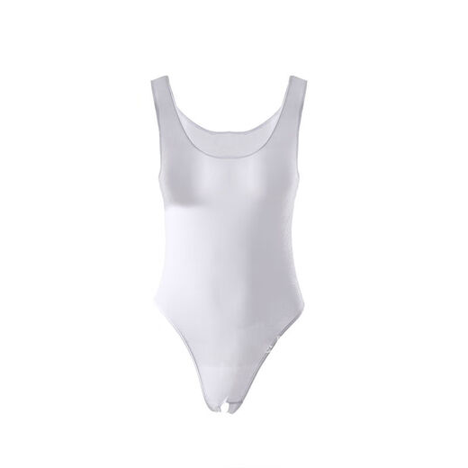Tight suspender high-cut one-piece crotchless swimsuit for women sexy transparent high-elastic underwear uniform thong white one size fits all 80120Jin Jin is equal to 0.5 kg