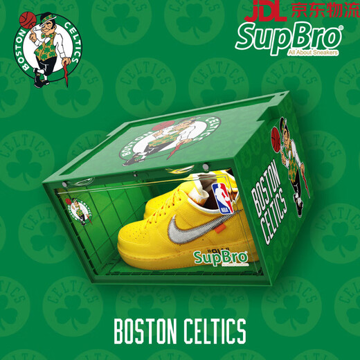 SupBro shoe box NBA co-branded Lakers Warriors Celtics intelligent voice-activated light-emitting storage box shoe wall SupBro_x_NBA_Celtics flagship version_LED 38x28.5x22.5cm