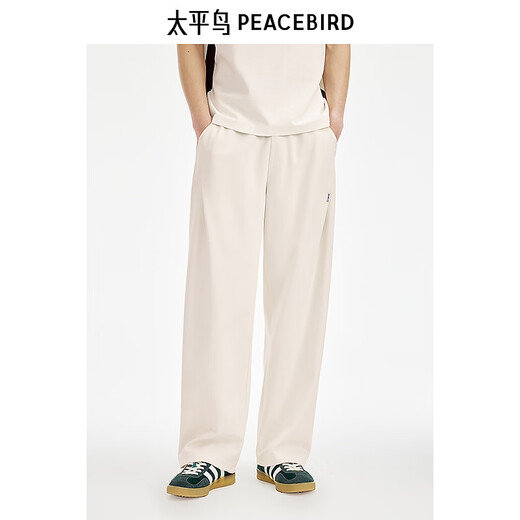 PEACEBIRD Men's Solid Color Versatile Casual Pants Autumn Men's Trendy Brand Trousers Loose Sports Sweatpants Western Style Black Spring Autumn Style L (32)