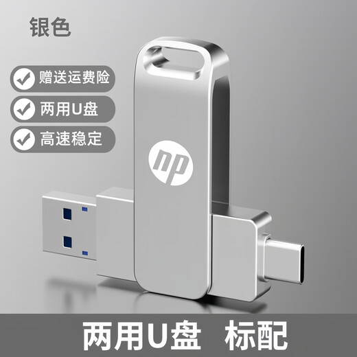 Dual-Purpose-Hochgeschwindigkeits-512-g-USB-Flash-Laufwerk mit großer Kapazität für Mobiltelefone, Typc-Computer, Dual-Interface-2000-g-USB-Flash-Laufwerk, echtes kundenspezifisches Silber, 2 TB