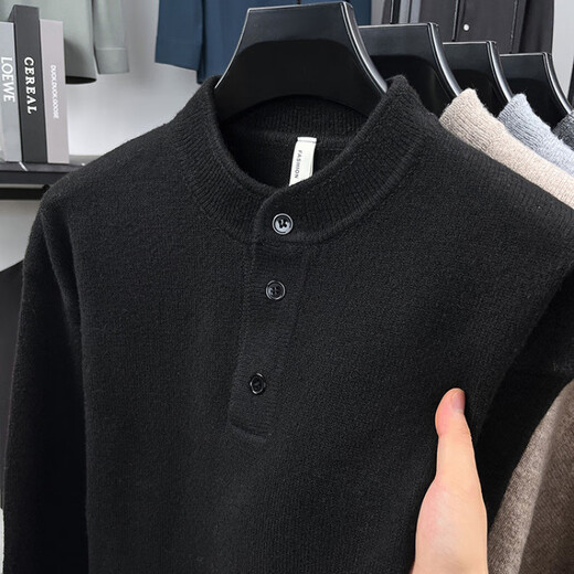 TOME BORNEK high-end tome Henry collar sweater men's autumn and winter new half-cardigan sweater men's top American style M9839 camel M